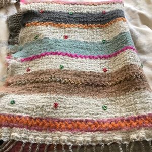 Anthro, Ahujasons wool & beaded scarf